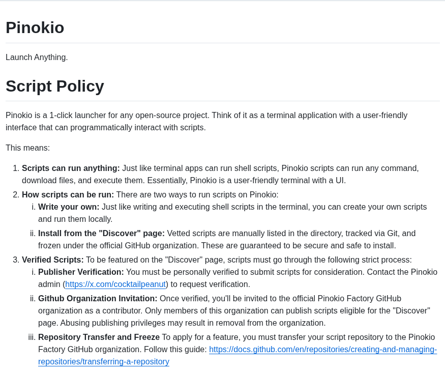 Pinokiocomputer Pinokio screenshot