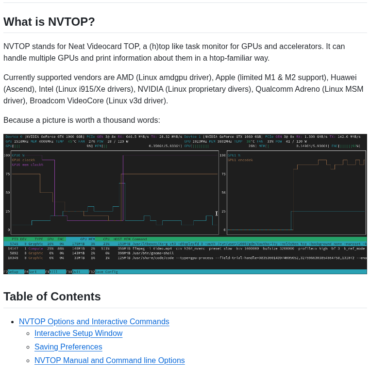 Syllo Nvtop screenshot