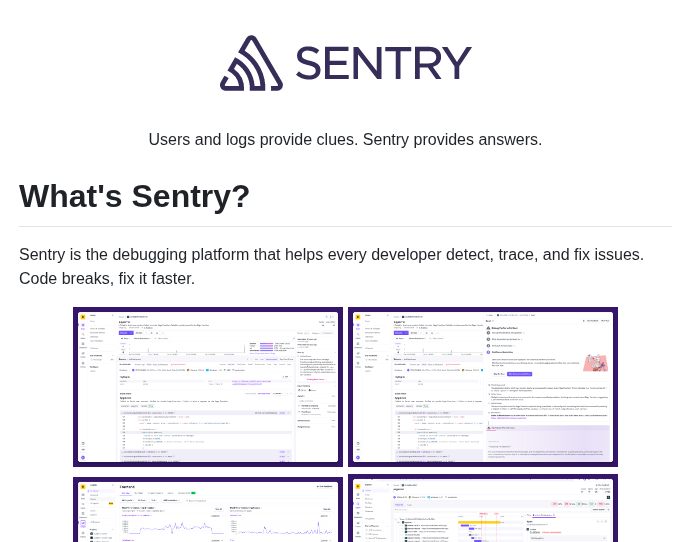 Getsentry Sentry screenshot