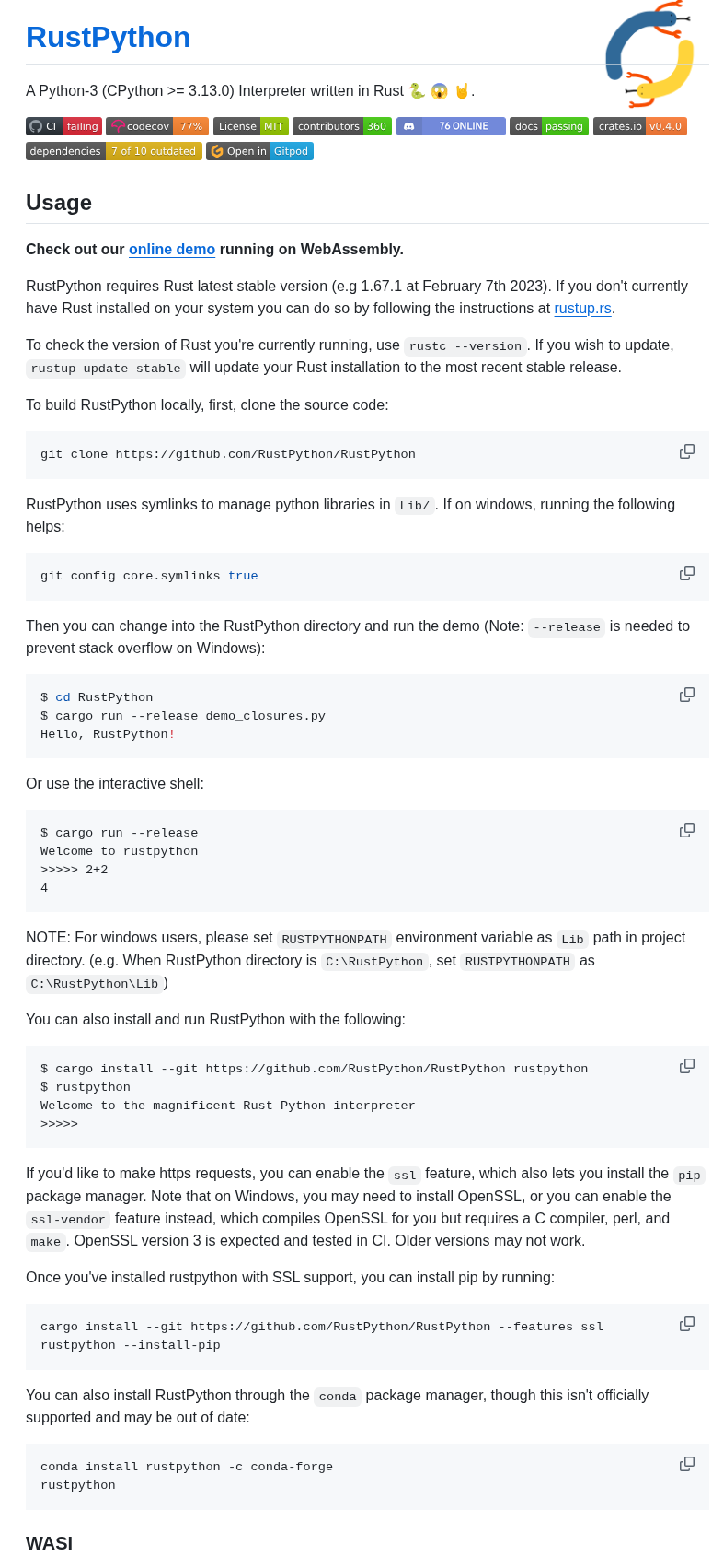 Rustpython Rustpython screenshot