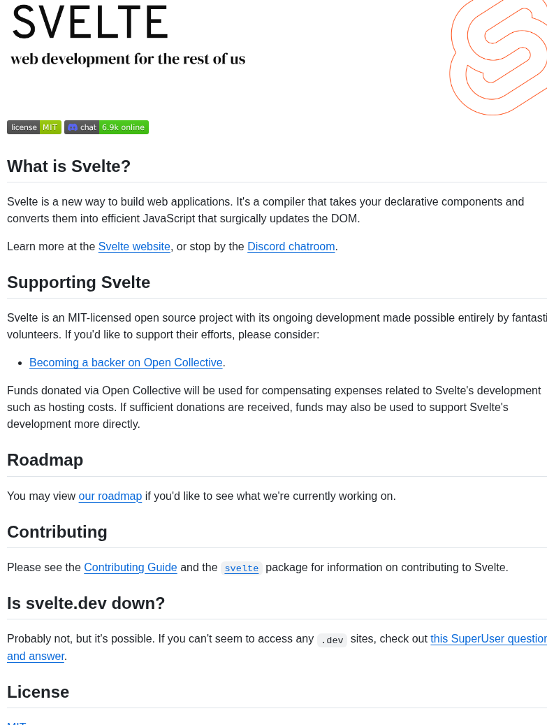 Sveltejs Svelte screenshot