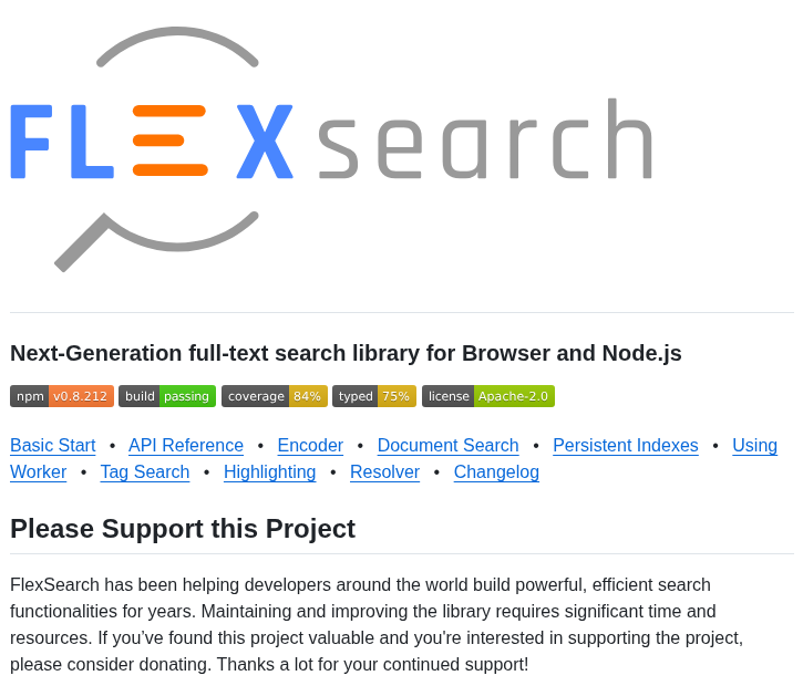 Nextapps De Flexsearch screenshot