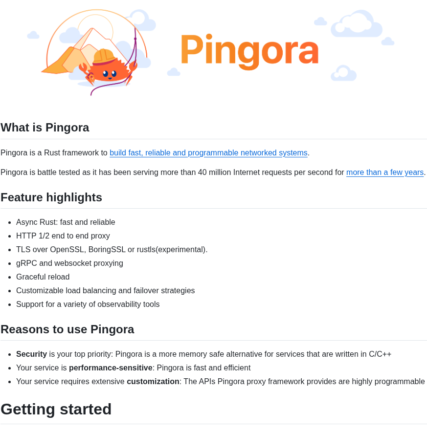 Cloudflare Pingora screenshot