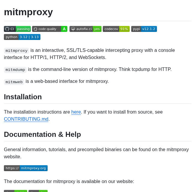 Mitmproxy Mitmproxy screenshot