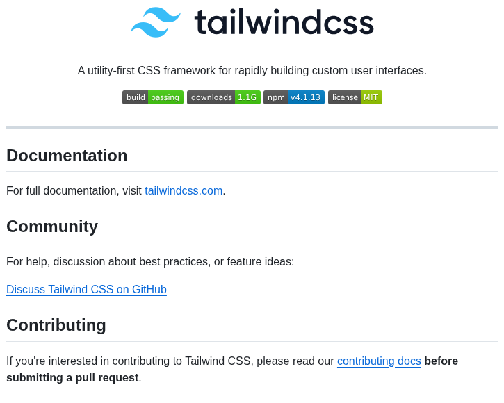 Tailwindlabs Tailwindcss screenshot