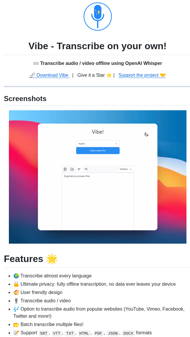 Thewh1teagle Vibe screenshot