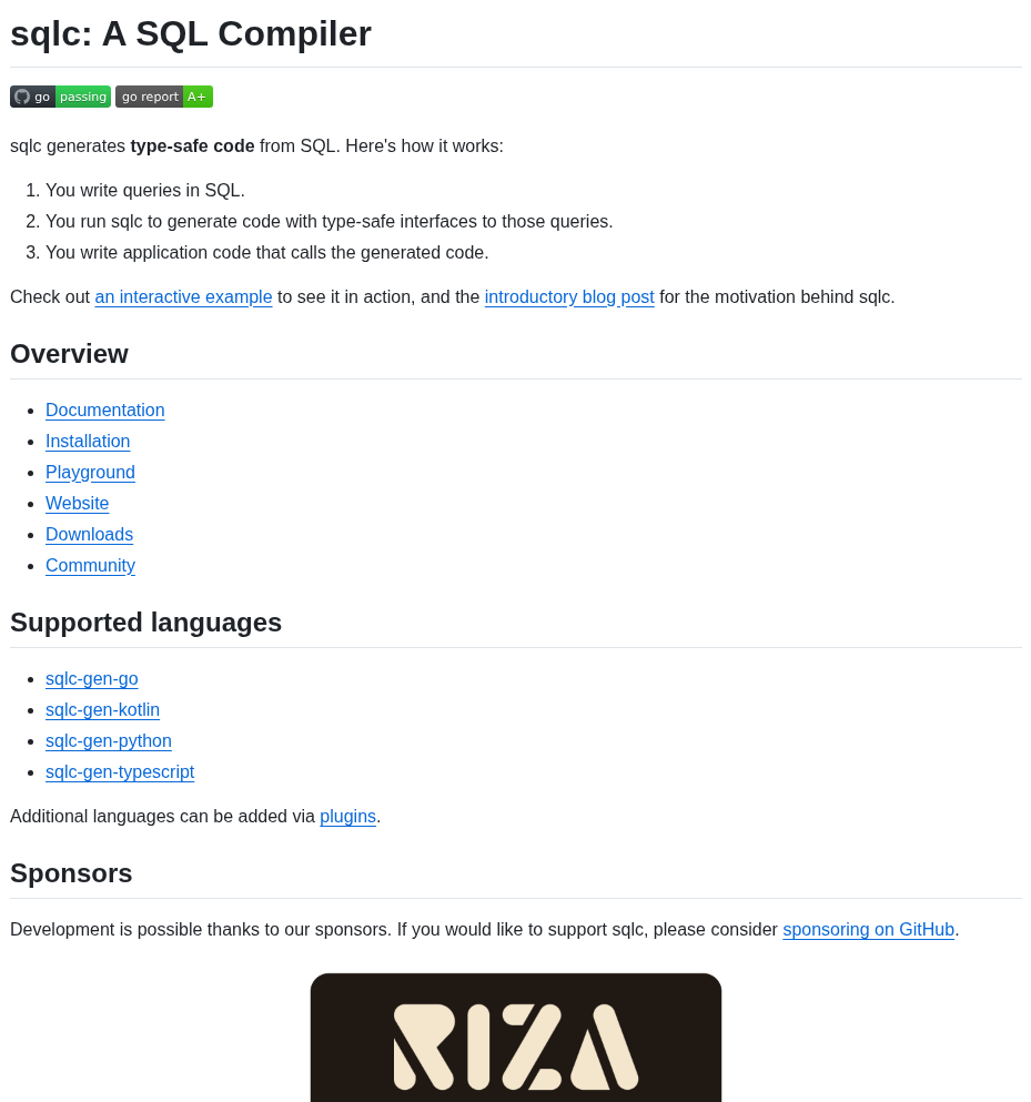 Sqlc Dev Sqlc screenshot