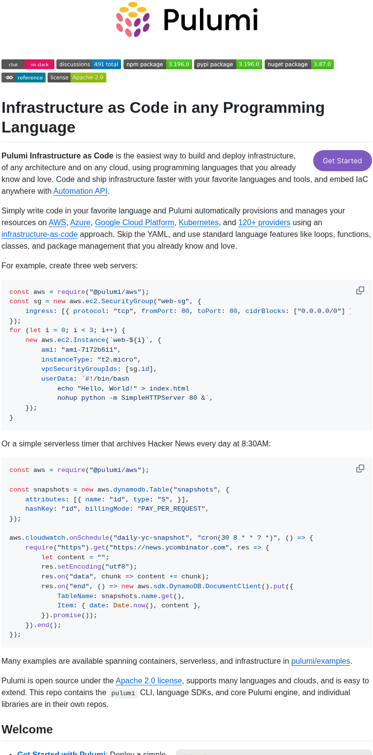 Pulumi Pulumi screenshot
