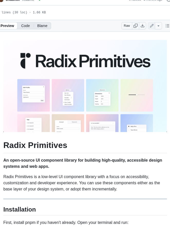 Radix Ui Primitives screenshot