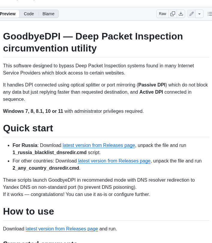 Valdikss Goodbyedpi screenshot