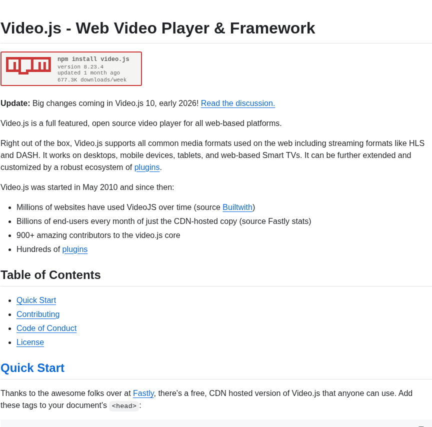 Videojs Video.js screenshot