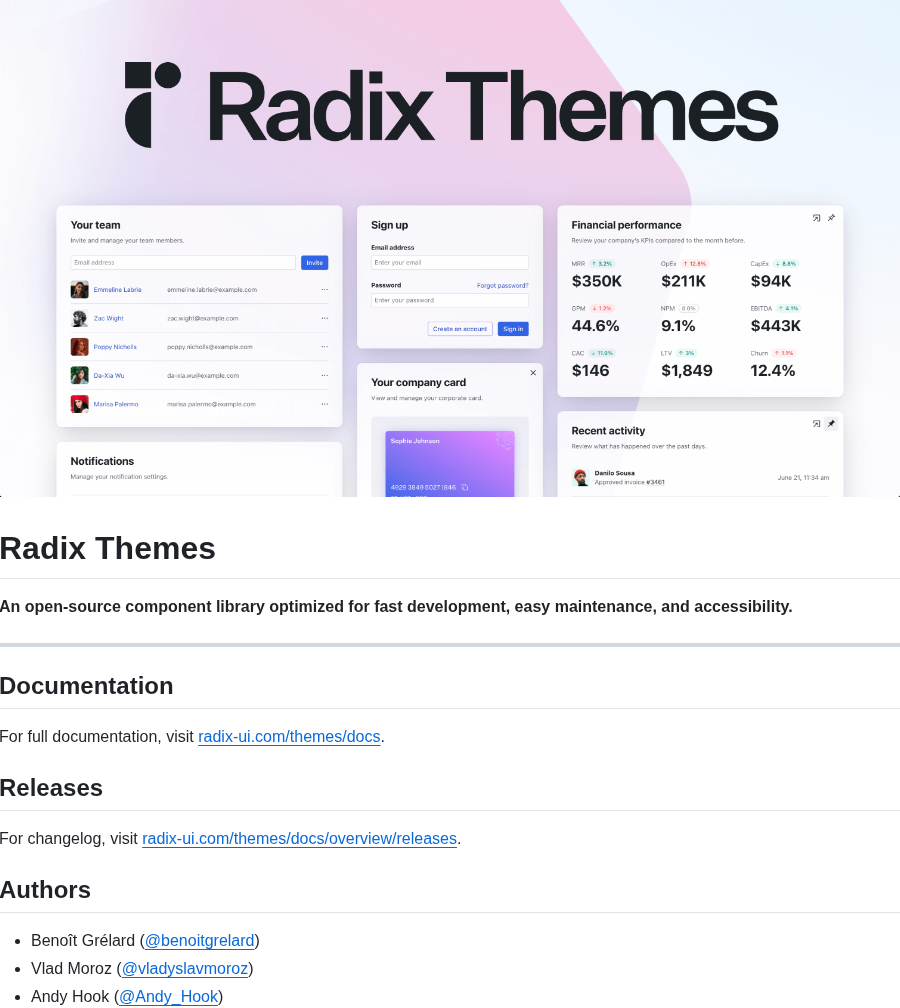 Radix Ui Themes screenshot