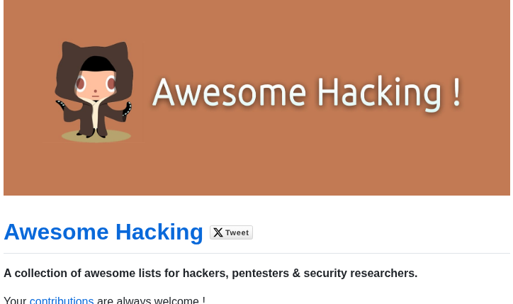 Hack With Github Awesome Hacking screenshot