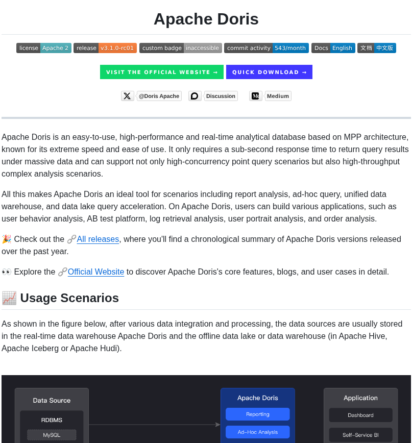 Apache Doris screenshot