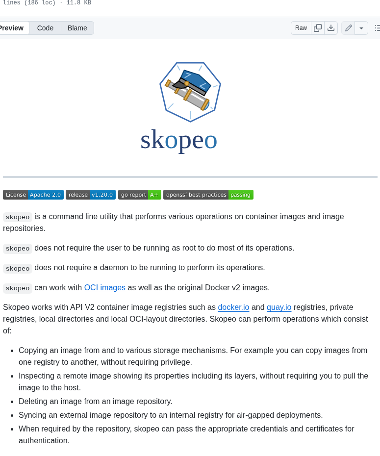 Containers Skopeo screenshot