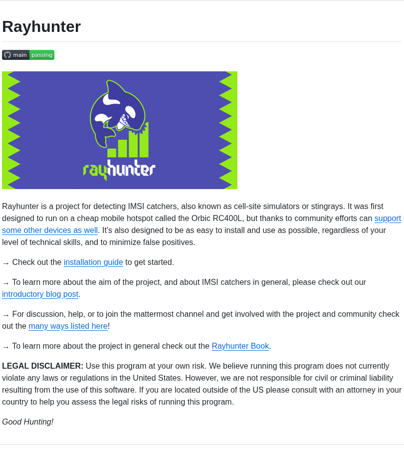 Efforg Rayhunter screenshot