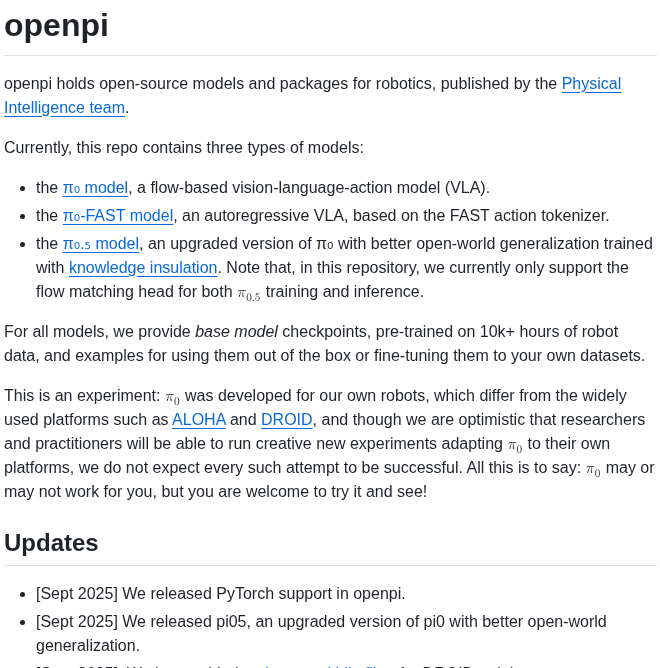 Physical Intelligence Openpi screenshot