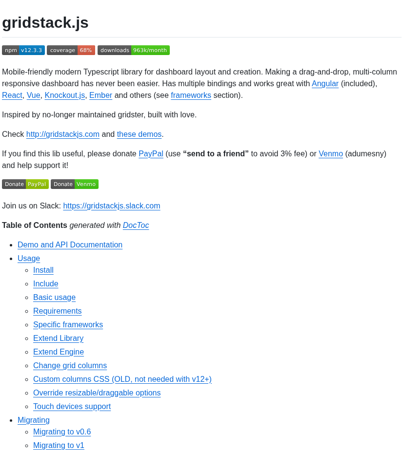 Gridstack Gridstack.js screenshot