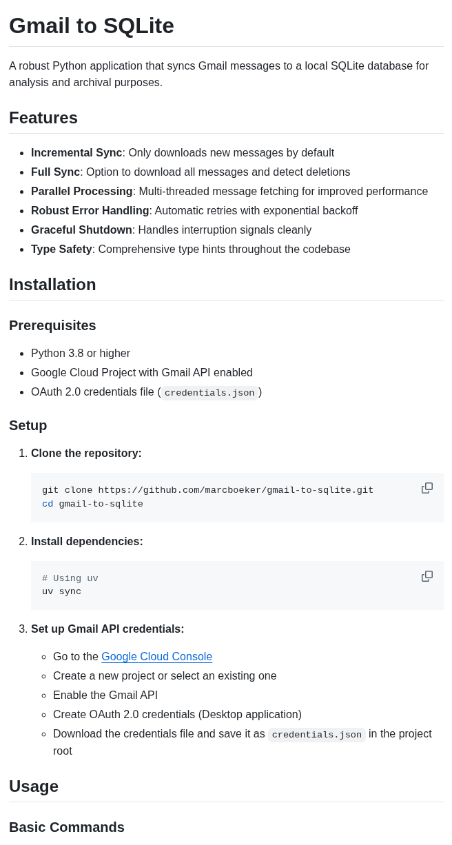 Marcboeker Gmail To Sqlite screenshot