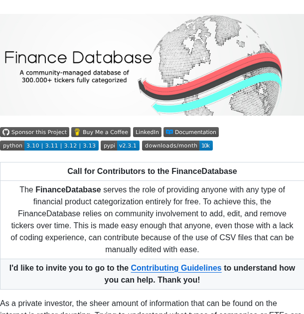 Jerbouma Financedatabase screenshot