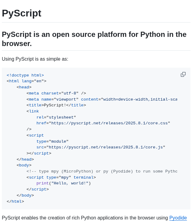 Pyscript Pyscript screenshot