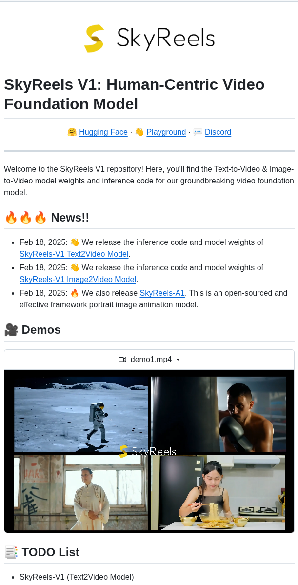 Skyworkai Skyreels V1 screenshot