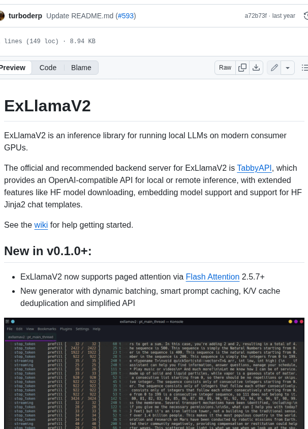 Turboderp Org Exllamav2 screenshot