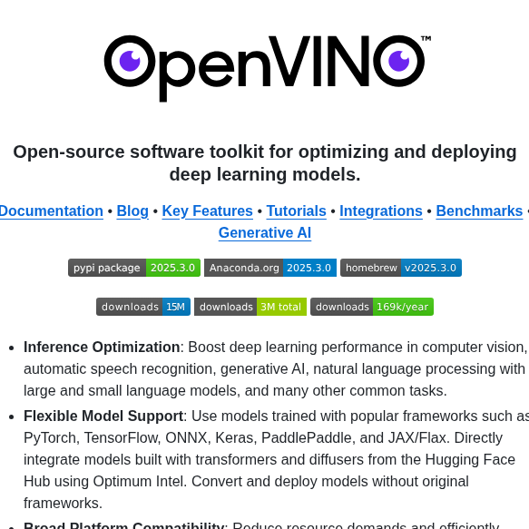 Openvinotoolkit Openvino screenshot