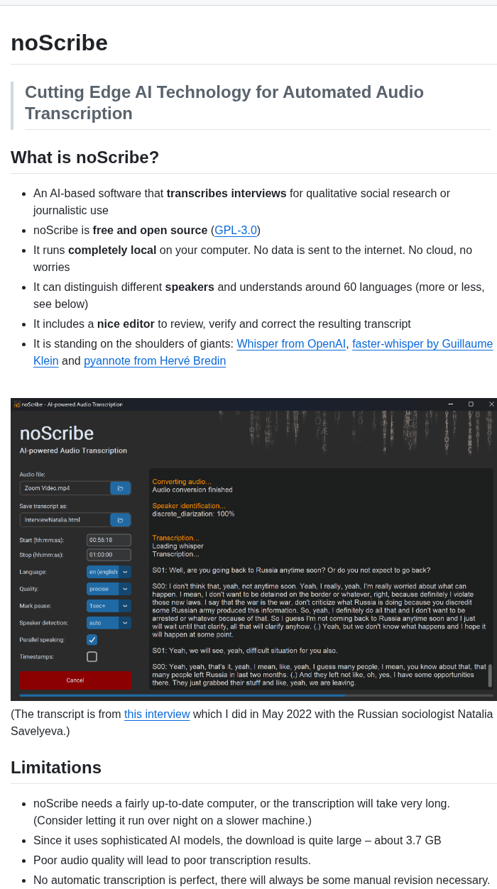 Kaixxx Noscribe screenshot