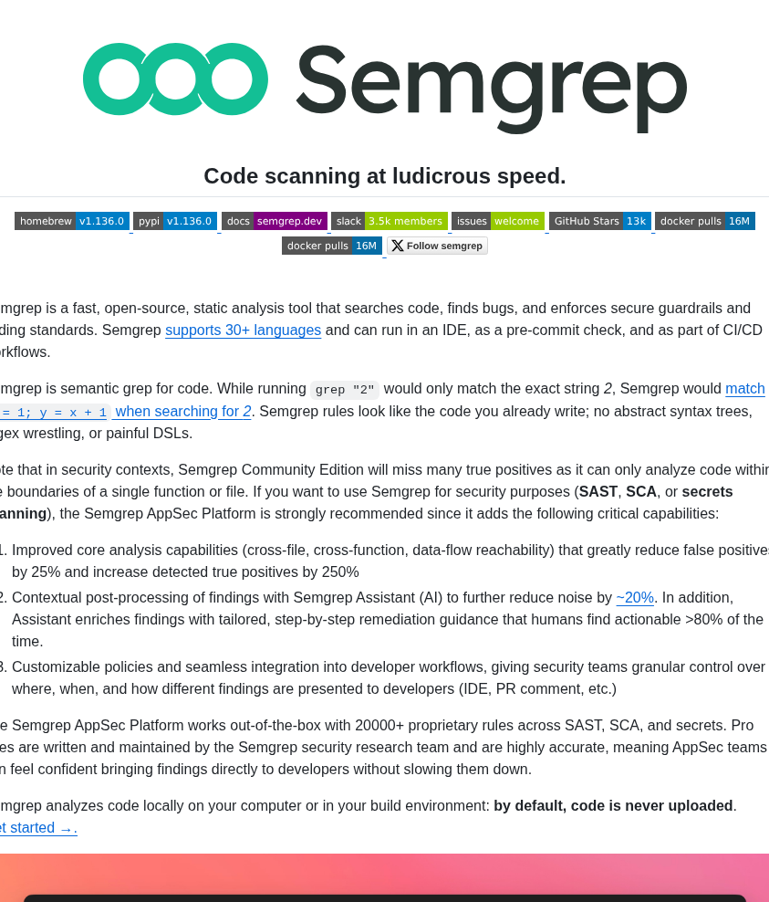 Semgrep Semgrep screenshot