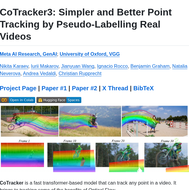 Facebookresearch Co Tracker screenshot