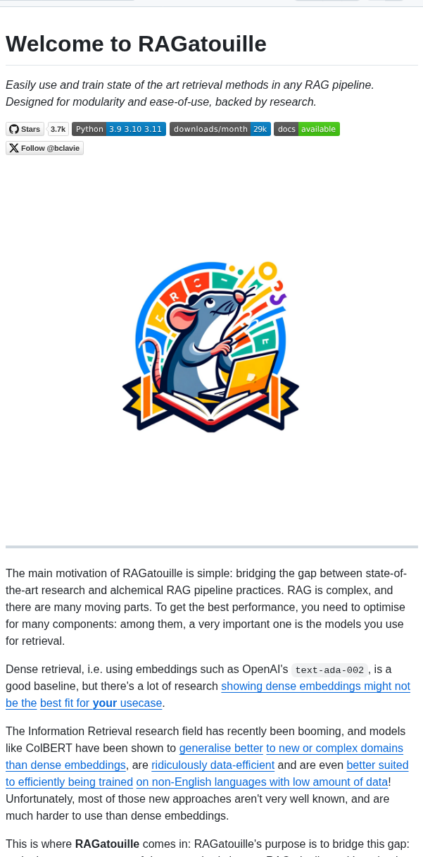 Answerdotai Ragatouille screenshot