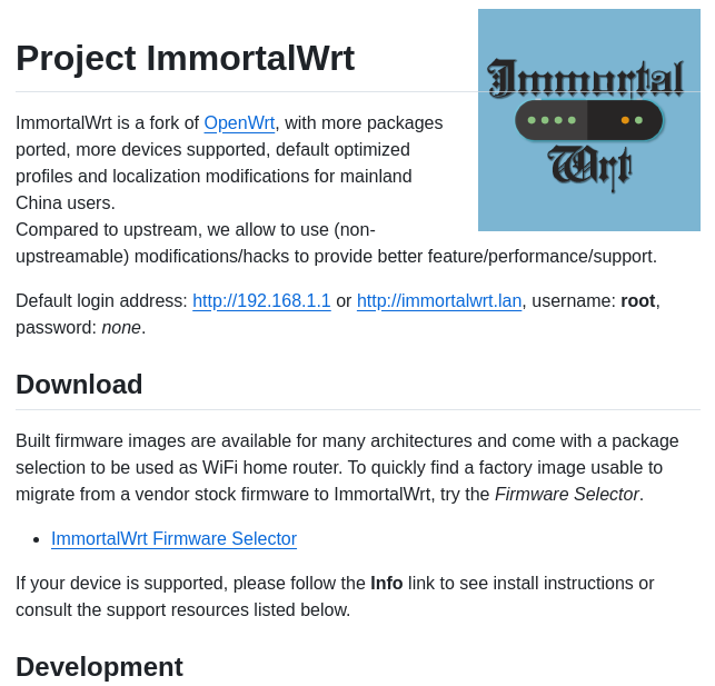 Immortalwrt Immortalwrt screenshot