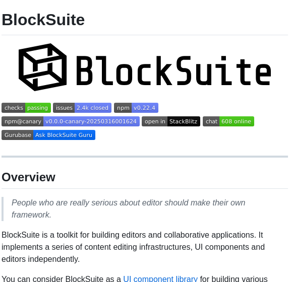 Toeverything Blocksuite screenshot