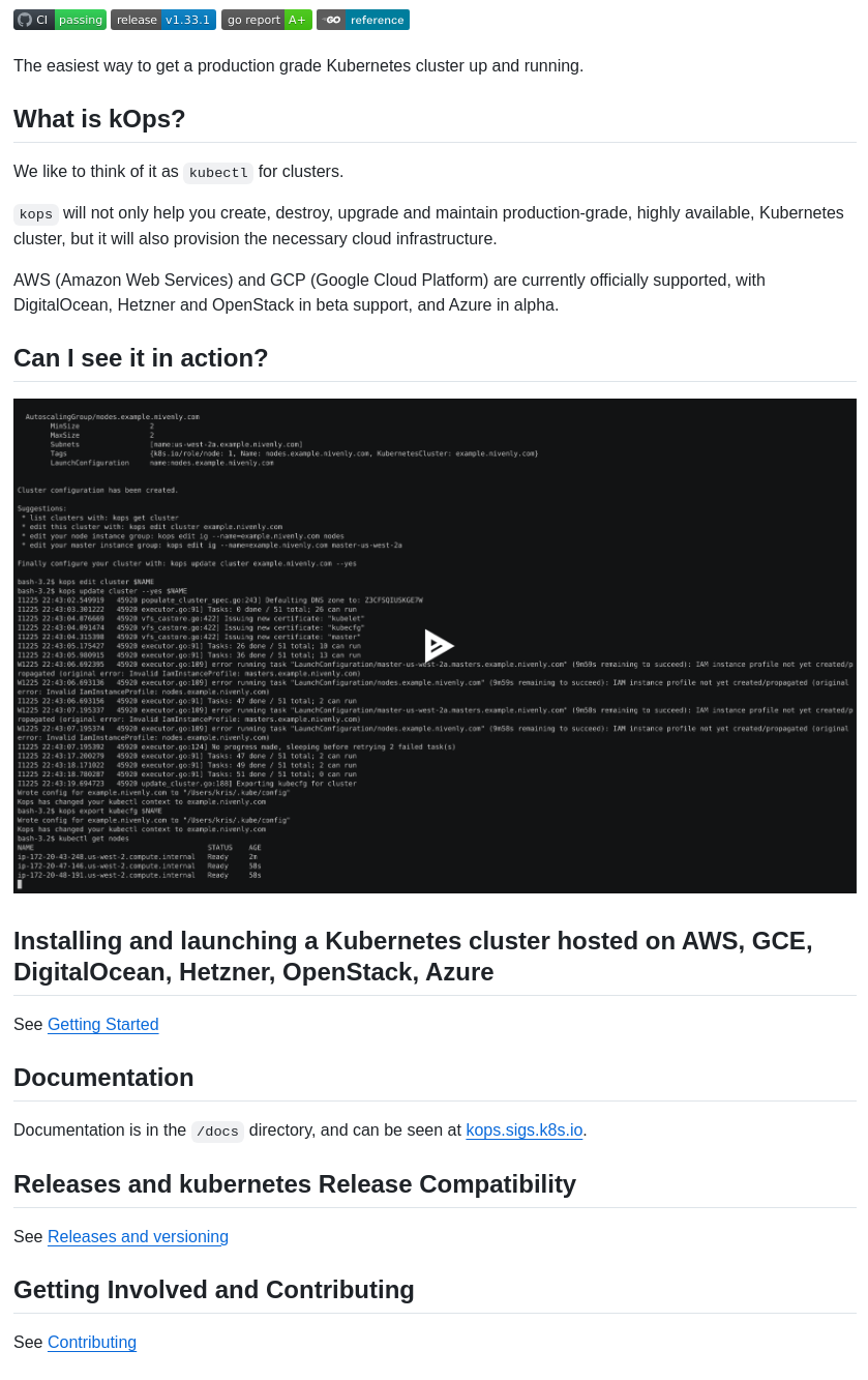 Kubernetes Kops screenshot