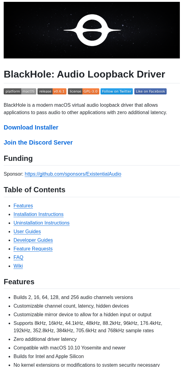 Existentialaudio Blackhole screenshot