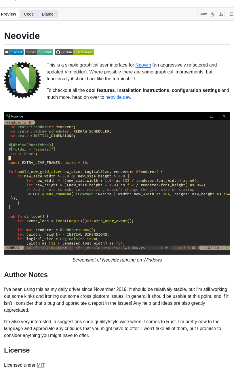 Neovide Neovide screenshot