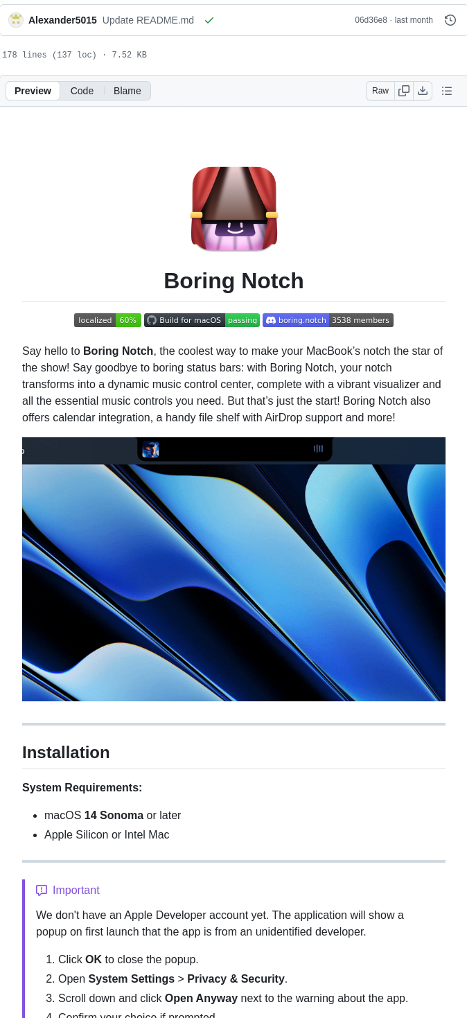 Theboredteam Boring.notch screenshot