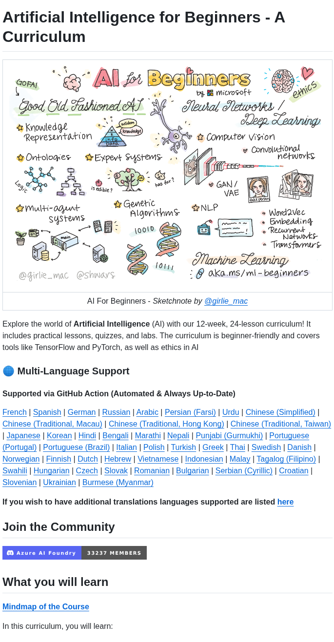 Microsoft Ai For Beginners screenshot