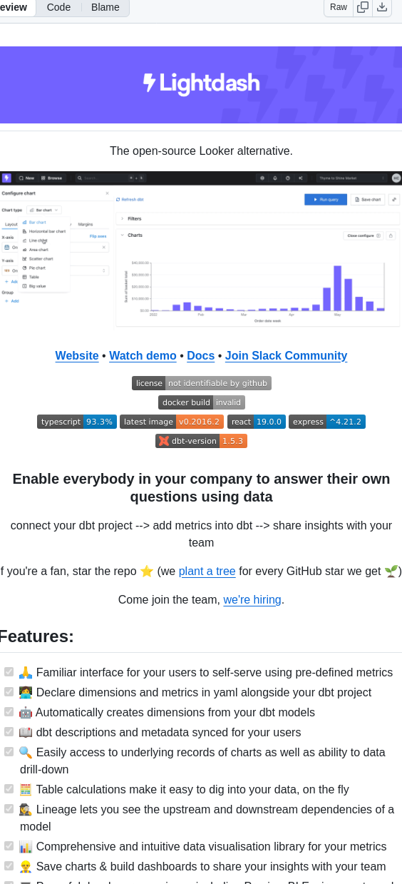 Lightdash Lightdash screenshot