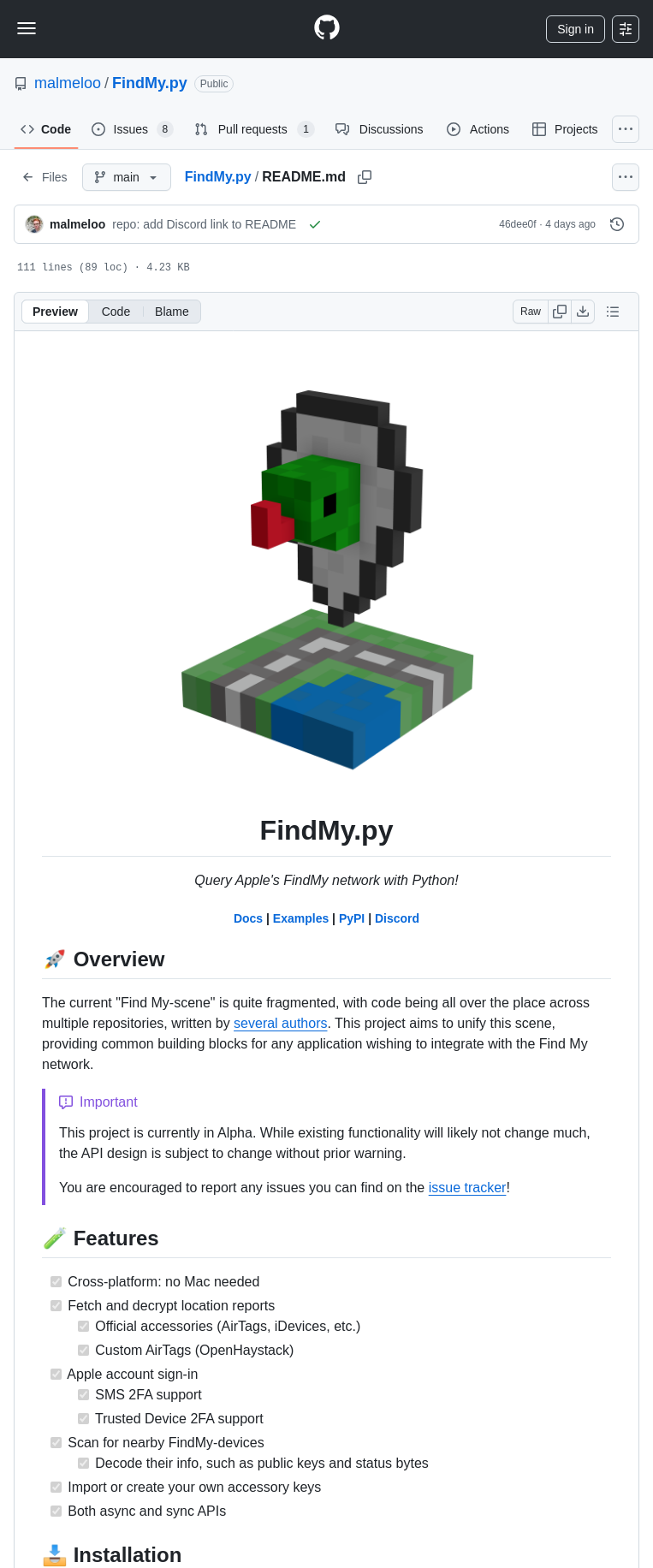 Malmeloo Findmy.py screenshot