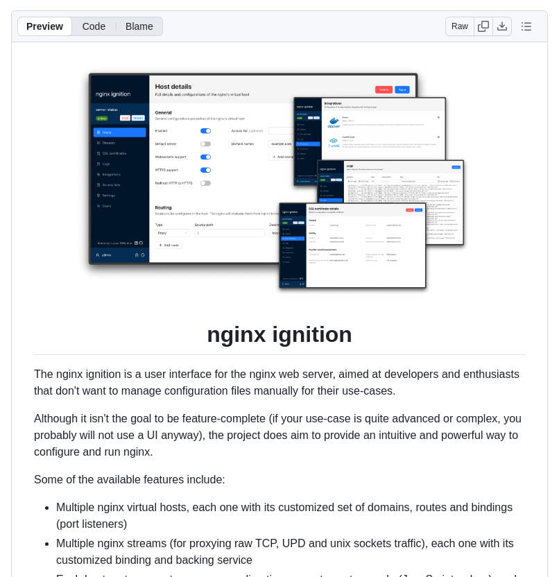Lucasdillmann Nginx Ignition screenshot