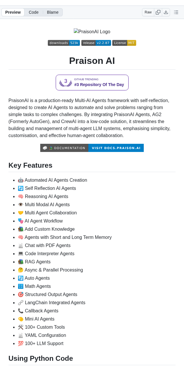 Mervinpraison Praisonai screenshot