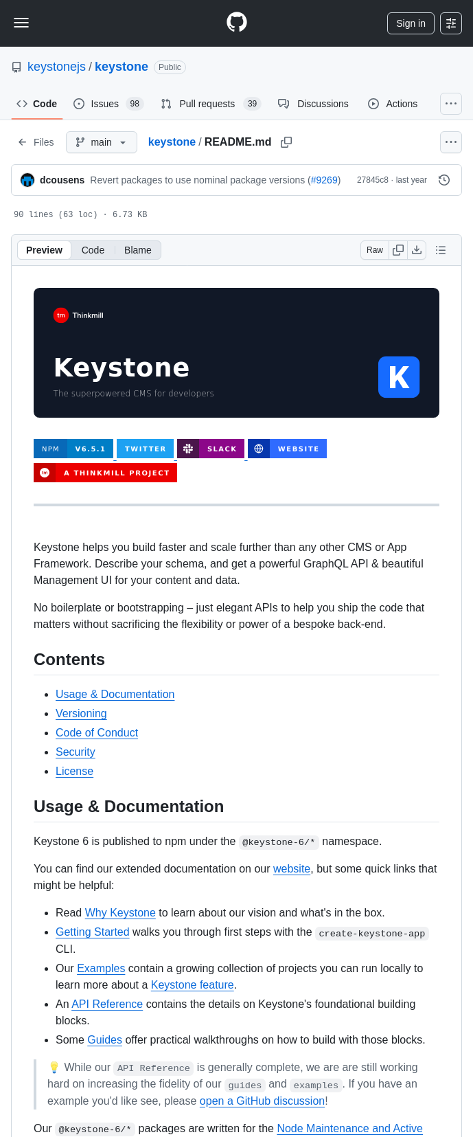 Keystonejs Keystone screenshot