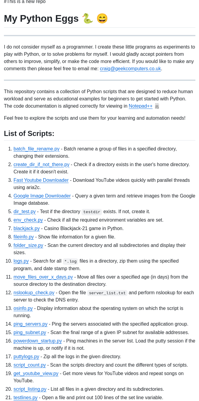 Geekcomputers Python screenshot