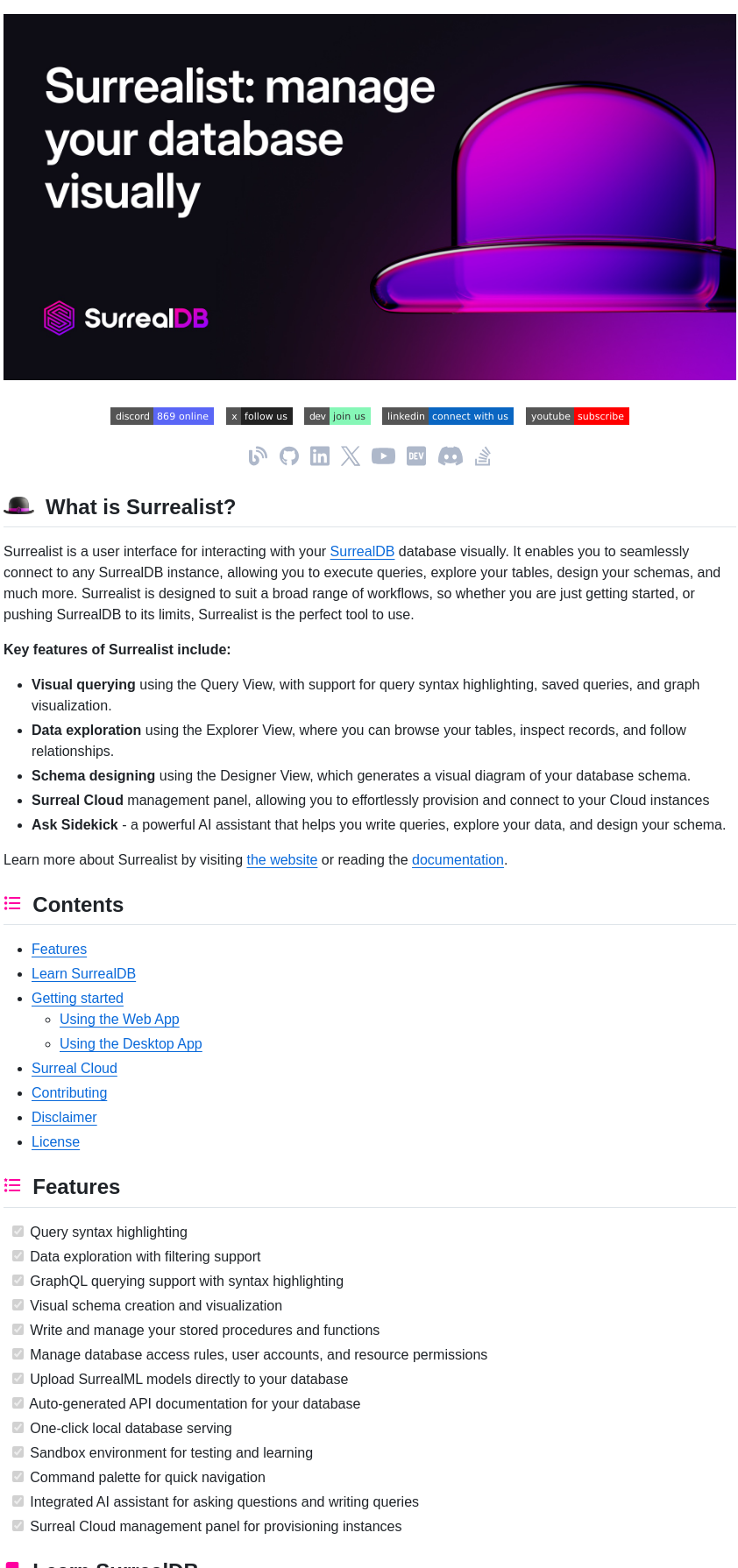 Surrealdb Surrealist screenshot