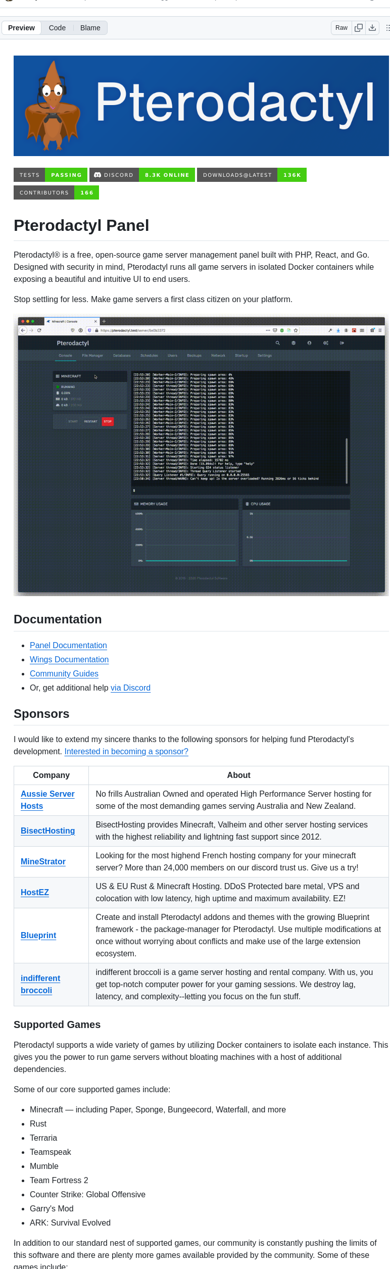 Pterodactyl Panel screenshot
