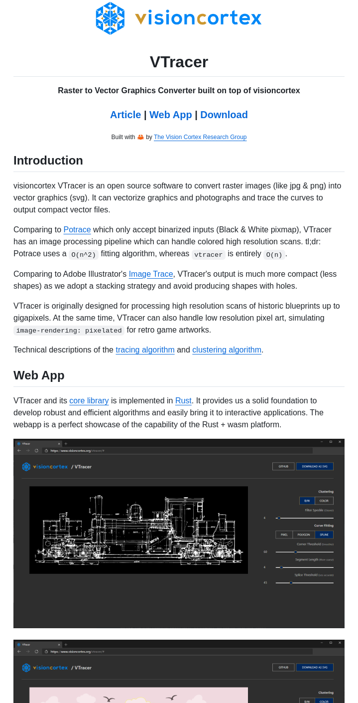 Visioncortex Vtracer screenshot