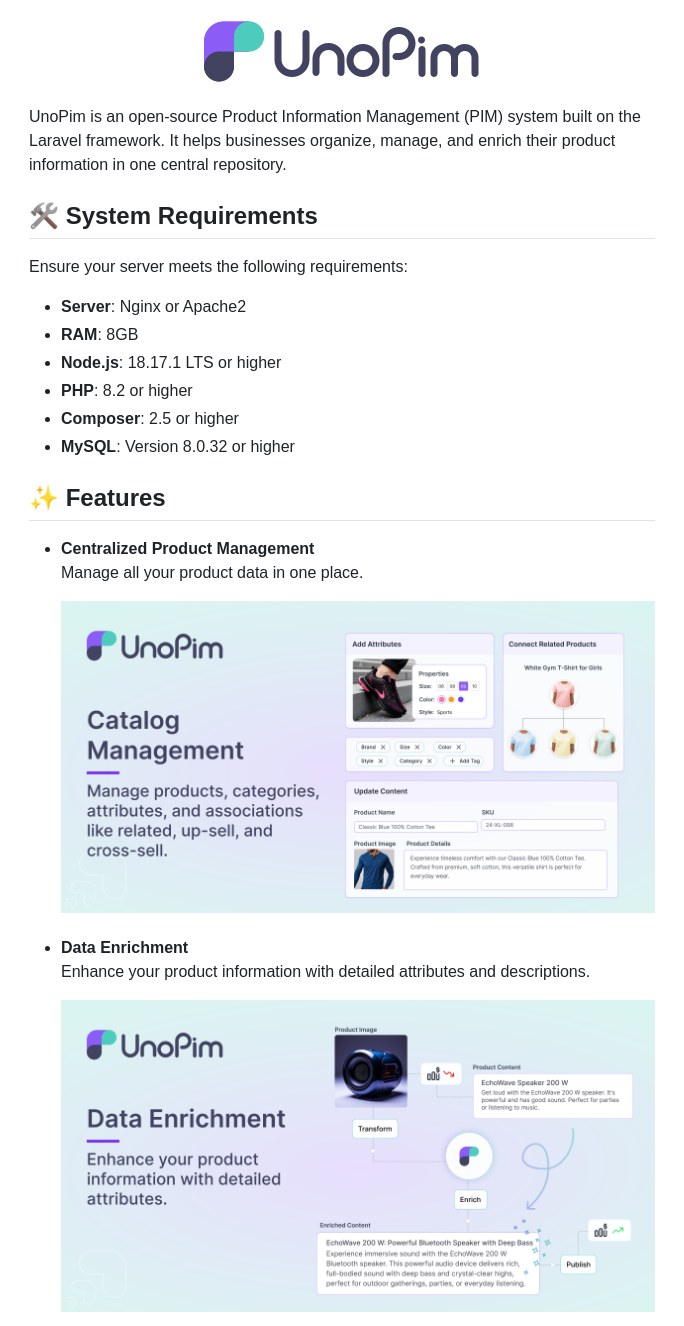 Unopim Unopim screenshot