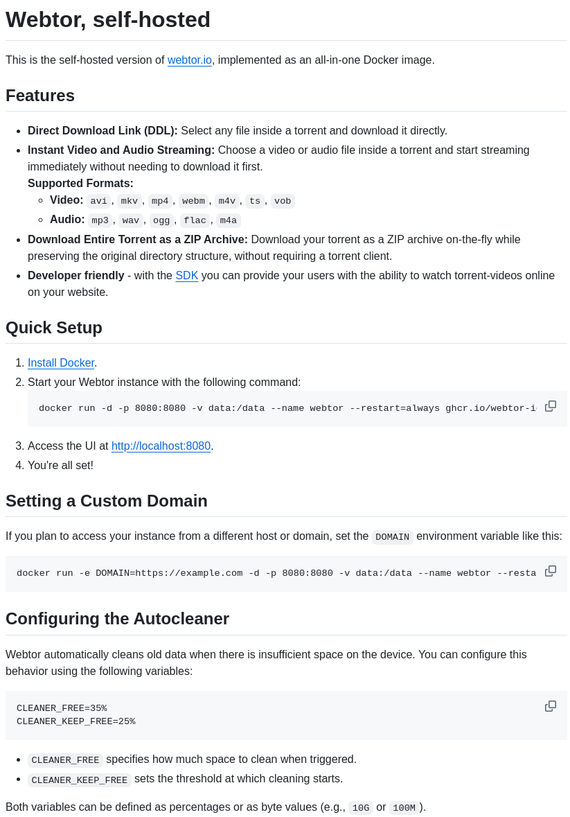 Webtor Io Self Hosted screenshot